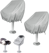 2-Pack Waterproof Pontoon & Pedestal Captain Chair Covers — 210D Oxford, UV-Resistant, Trailer-Friendly