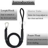 Mooring Rope Boat Equipment - 2 Pieces - Extendable 1.2 - 1.7M - Mooring Rope for Boats - Black - Mooring Rope - Boat Rope - Boat Accessories for Boats Dock - Dock Line with Hooks - For Boats, Kayaks, Jet Skis, Pontoons, Canoes