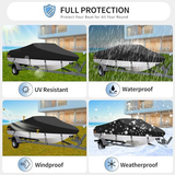11-13FT：420cm*270cm Boat Cover Trailerable Marine Grade 210D grey