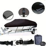 14-16ft Boat Cover Trailerable Marine Grade 600D Black