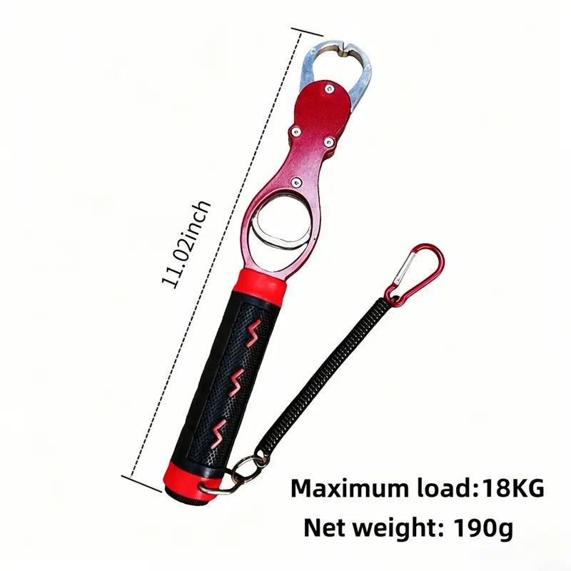 Aluminium Alloy Fish Control & Weighing Tool – Curved Jaw Anti-slip Lock, 18KG Instant Reading Scale | Blue