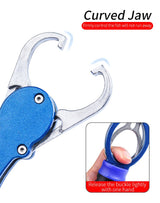 Aluminium Alloy Fish Control & Weighing Tool – Curved Jaw Anti-slip Lock, 18KG Instant Reading Scale | Blue