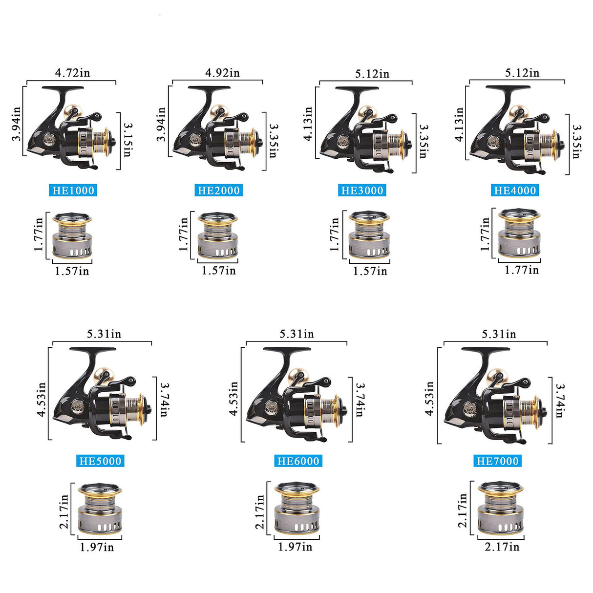 Spinning Fishing Reel, Lh/Rh Interchangeable | Size 5000