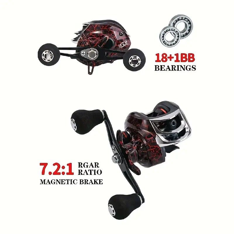 High Speed 18+ Baitcasting Reel Angler's Choice | Smooth Black Finish (DW121R right hand)