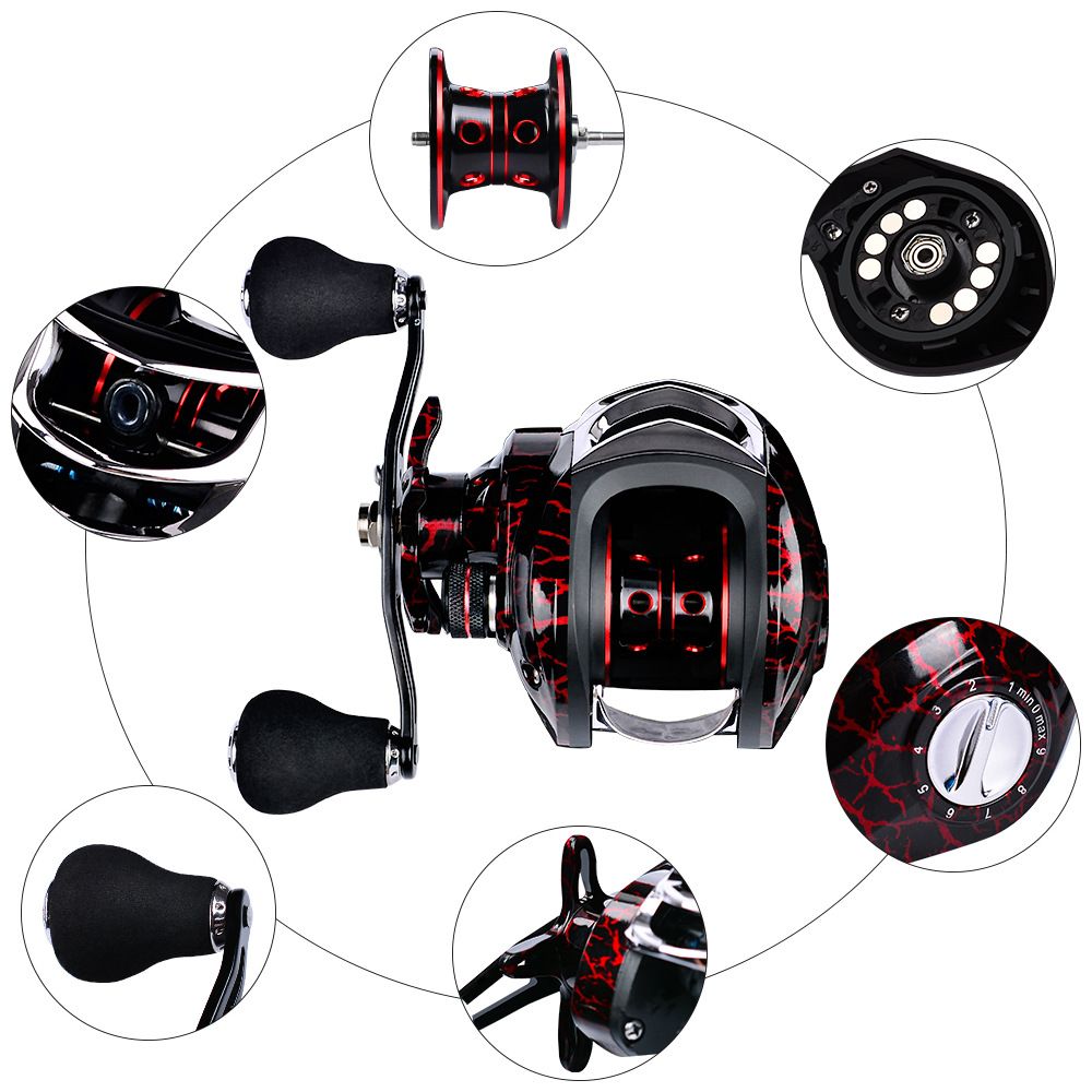 High Speed 18+ Baitcasting Reel Angler's Choice | Smooth Black Finish (DW121L left hand)