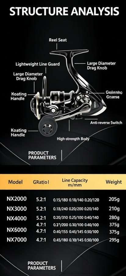 Spinning Fishing Reel - Ultra Smooth 5.2:1 Gear Ratio | 2000 Red