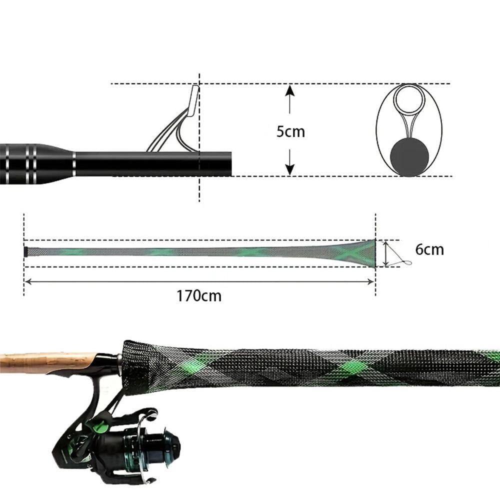 2Pcs Rod Sock Fishing Rod Sleeve Protector Pole | Green