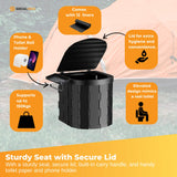 Social Hike Portable Folding Camping Toilet - Outdoor Lightweight Compact Potty