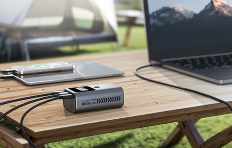 CHOETECH B701-GY 10000mAh PD30W USB-A + USB-C x 2, 3-Port & TFT Display Power Bank