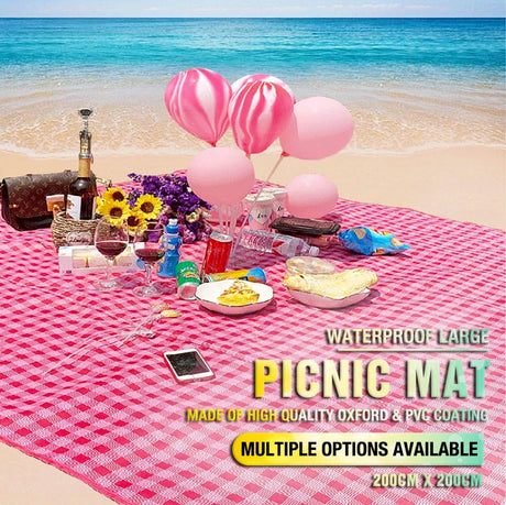 Large Waterproof Thickened Moisture-Proof Outdoor Camping Picnic Mat (Red)