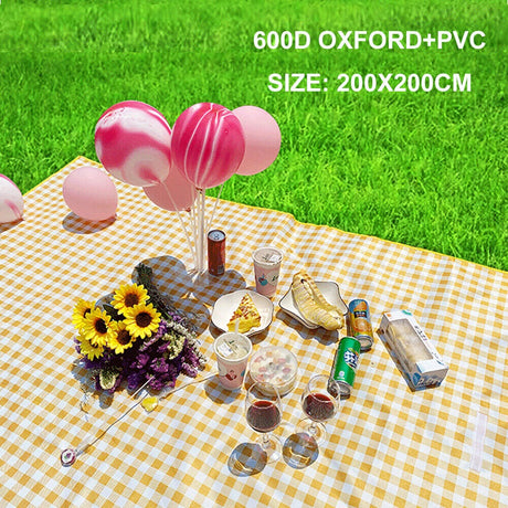 Large Waterproof Thickened Moisture-Proof Outdoor Camping Picnic Mat (Red)