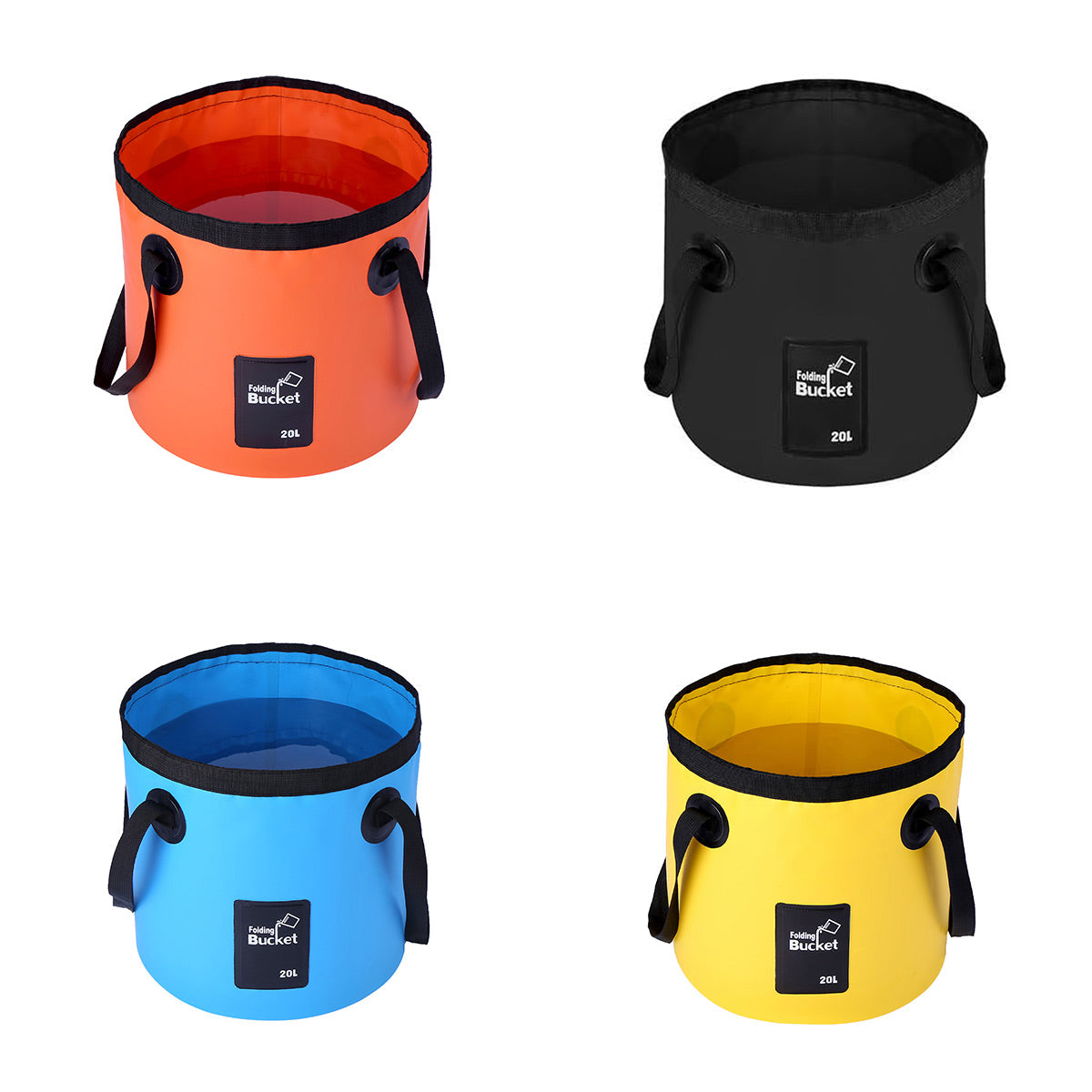 20L Portable Folding Bucket Water Container Camping Hiking Fishing Water Storage - Blue