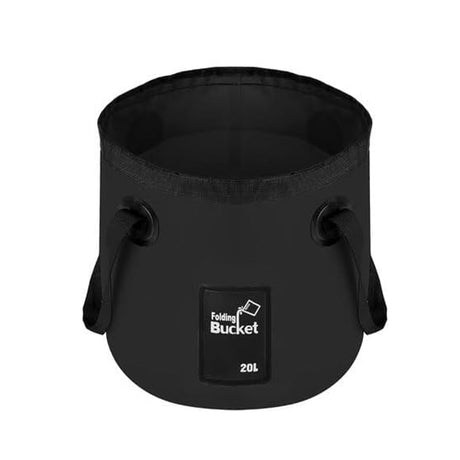 20L Portable Folding Bucket Water Container Camping Hiking Fishing Water Storage - Yellow