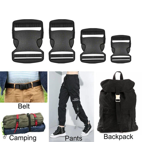 10pcs Black Plastic Buckle Clips 25mm