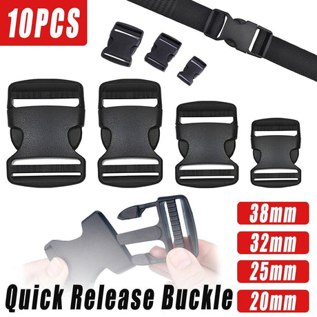 10pcs Black Plastic Buckle Clips 32mm