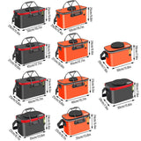 Portable Folding EVA Fishing Bucket Multi Use Live Fish Container with Strap - Black-45cm