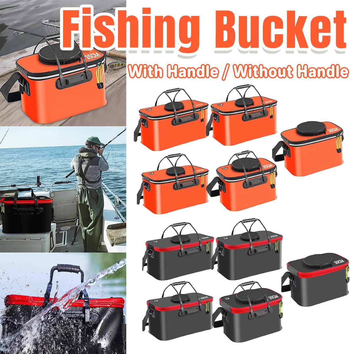 Portable Folding EVA Fishing Bucket Multi Use Live Fish Container with