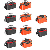 Portable Folding EVA Fishing Bucket Multi Use Live Fish Container with Strap - Orange-50cm