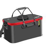 Portable Folding EVA Fishing Bucket Multi Use Live Fish Container with Strap - Orange-50cm