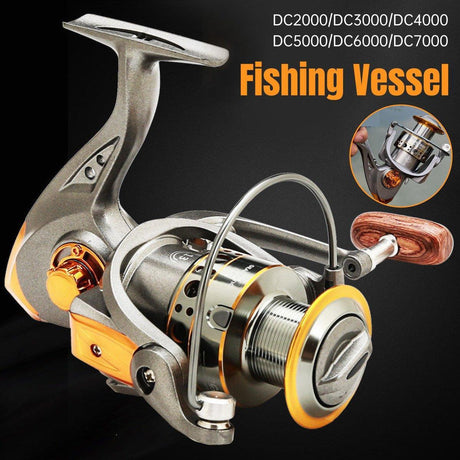 All-Metal Spinning Fishing Reel Sea Pole Fishing Gear Wire Cup Fishing Rod - 2000
