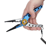 Aluminium Fishing Pliers Hook Remover Line Cutter Braid Mono Split Ring Fish Grip - Blue+Red