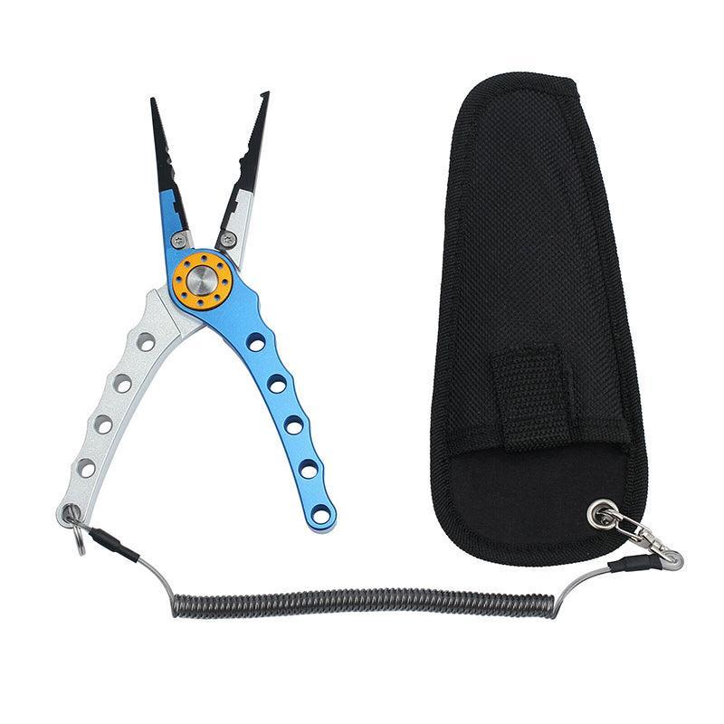Aluminium Fishing Pliers Hook Remover Line Cutter Braid Mono Split Ring Fish Grip - Blue+Red