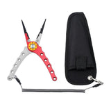 Aluminium Fishing Pliers Hook Remover Line Cutter Braid Mono Split Ring Fish Grip - Blue+Red
