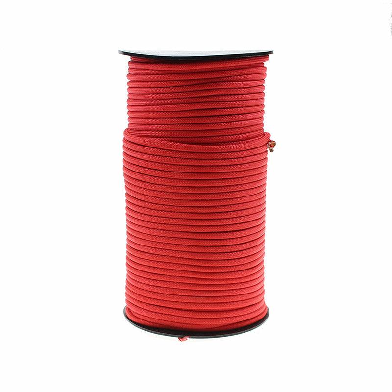 100m Paracord Outdoor Camping Binding Braided Rope Survival Gear Hiking Rope - Red