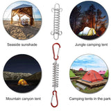 1-15PCS Outdoor Camping Tent Spring Wind Rope Buckle Fix Hook Buckles Silver Red - 10pair