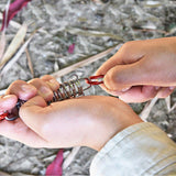 1-15PCS Outdoor Camping Tent Spring Wind Rope Buckle Fix Hook Buckles Silver Red - 10pair