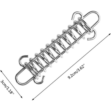 1-15PCS Outdoor Camping Tent Spring Wind Rope Buckle Fix Hook Buckles Silver Red - 5pair