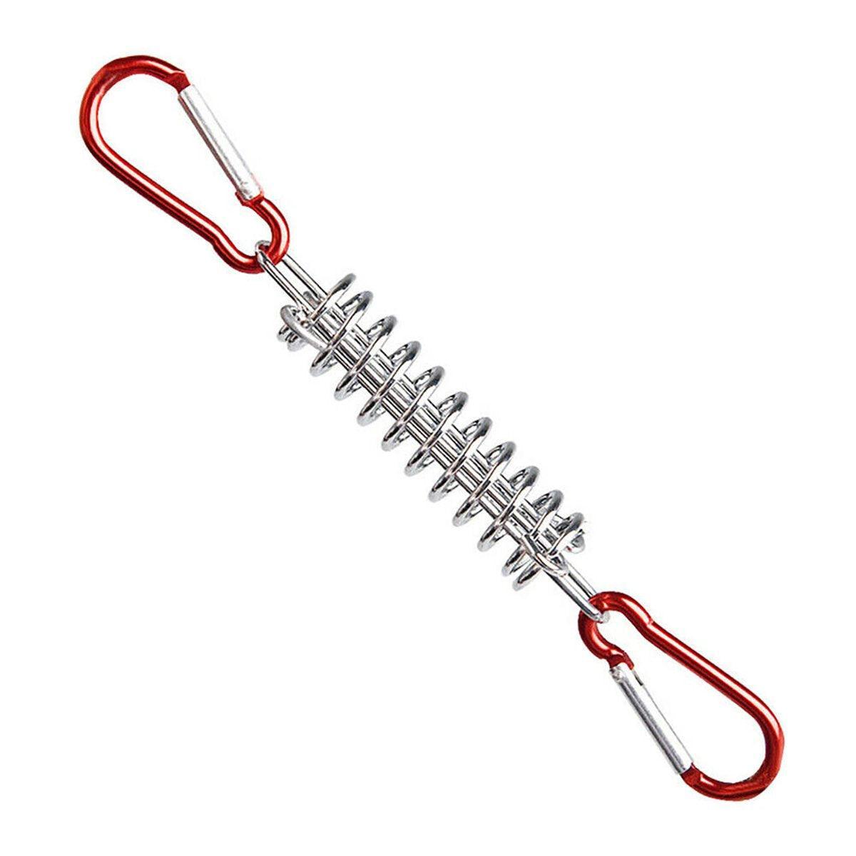 1-15PCS Outdoor Camping Tent Spring Wind Rope Buckle Fix Hook Buckles Silver Red - 5pcs