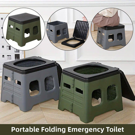 Outdoor Travel Toilet Portable Folding Stool Seat for Camping Hiking and Outdoor - Green