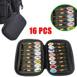 10/16PCS Fishing Lure Spinners Baits Spoon Set with Tackle Bag Trout Bass Tackle - A(16PCS)