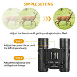 High-power Mini Binoculars for Low-light Night Vision 8x21