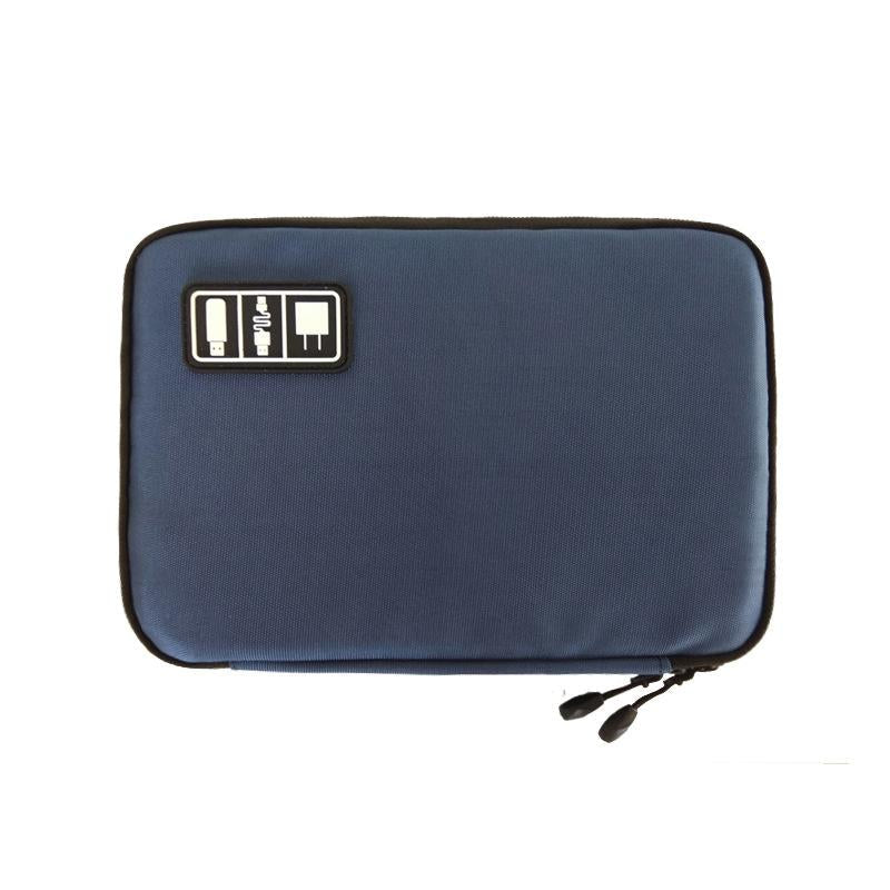 Portable Mobile Phone U Disk Storage Bag - Multifunctional Navy