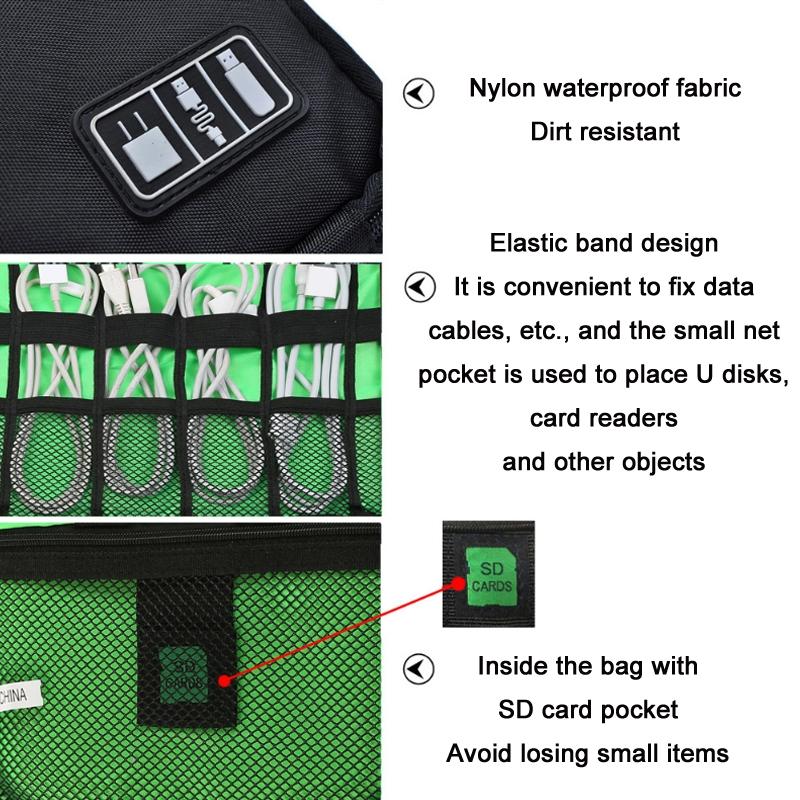 Portable Mobile Phone U Disk Storage Bag - Multifunctional Navy