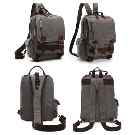 Blue Canvas Chest Bag For Outdoor Travel Lightweight