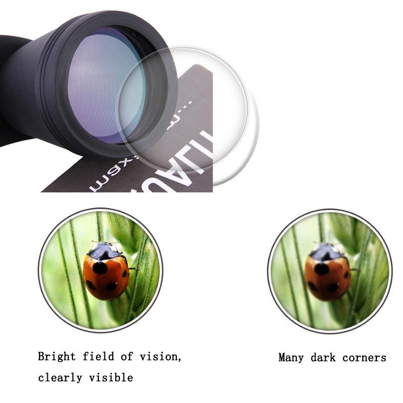 High Power Outdoor Binoculars for Low Light Night Vision - 20x50 - Black