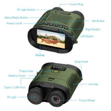 3 Digital Night Vision Binoculars with 3 Ips Screen - Black