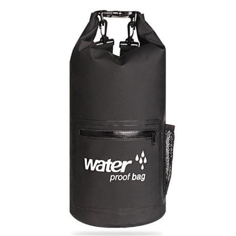 Waterproof Dual Shoulder Bag 20L Pvc Dry Sack For Outdoor Adventures - Black