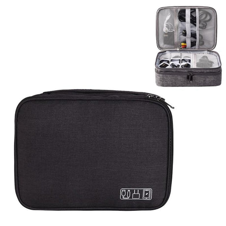 5-Inch Digital Earphone Storage Bag - Multifunctional - Black