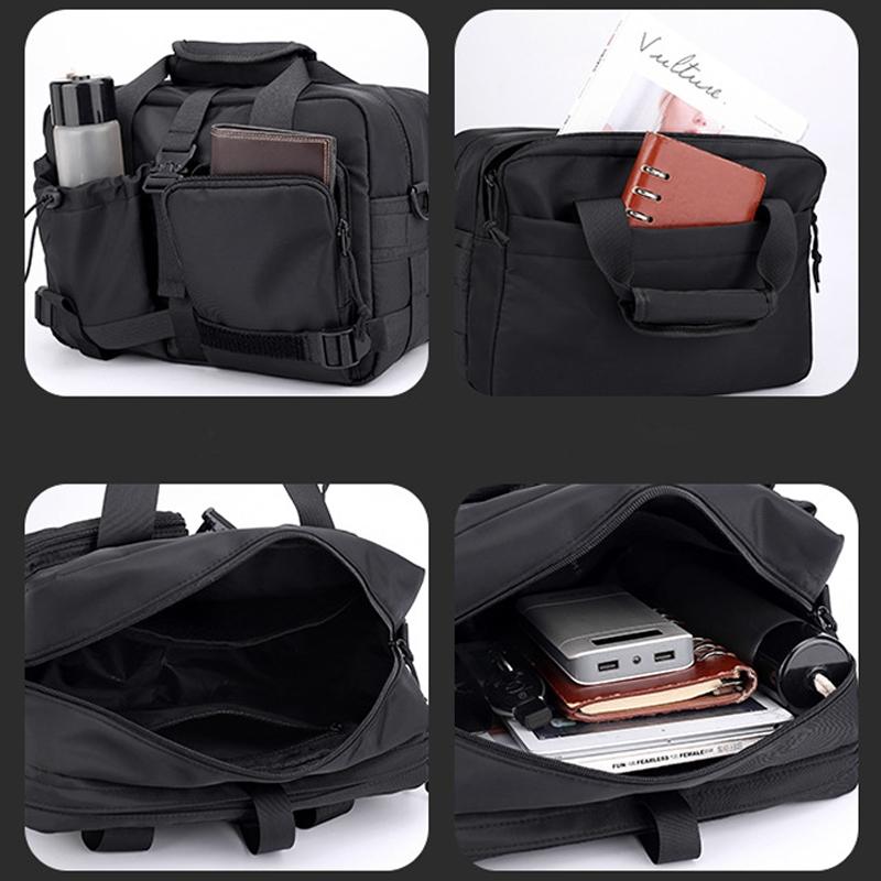 Large Capacity Men Shoulder Outdoor Bag Multi Functional - Black