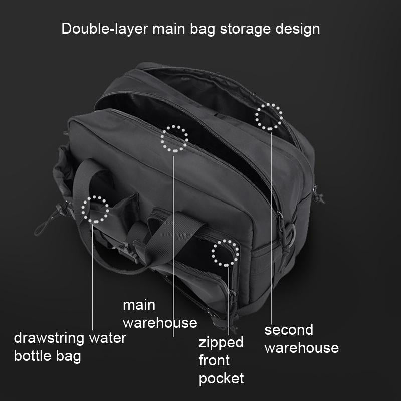 Large Capacity Men Shoulder Outdoor Bag Multi Functional - Black