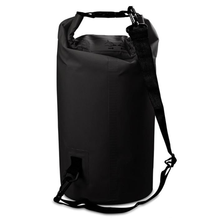 Waterproof Single Shoulder Bag Dry Sack 15L Capacity - Black