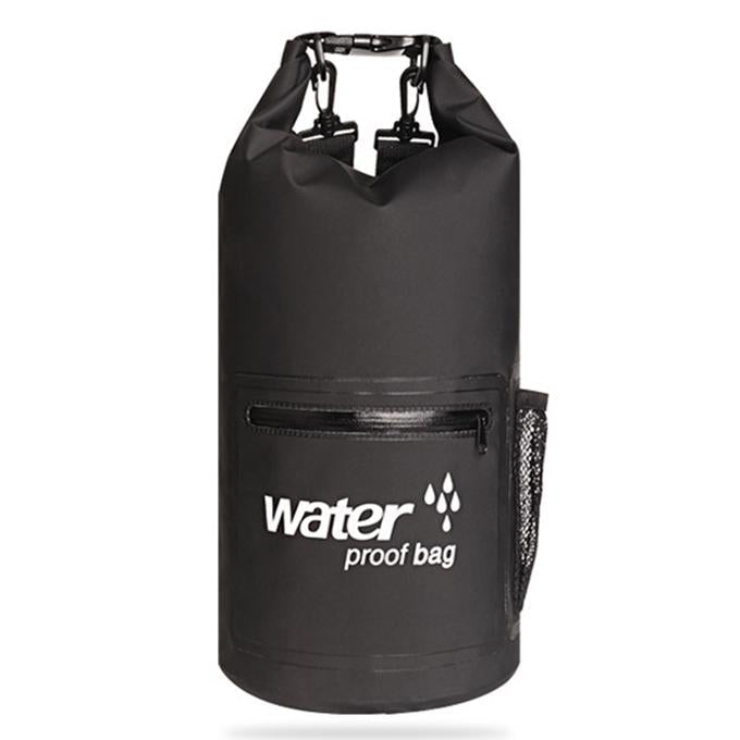Waterproof Dual Shoulder Strap Dry Bag 10L Capacity - Black