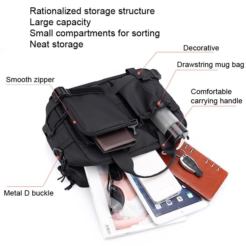 Large Capacity Men Shoulder Outdoor Bag Multi Functional - Grey