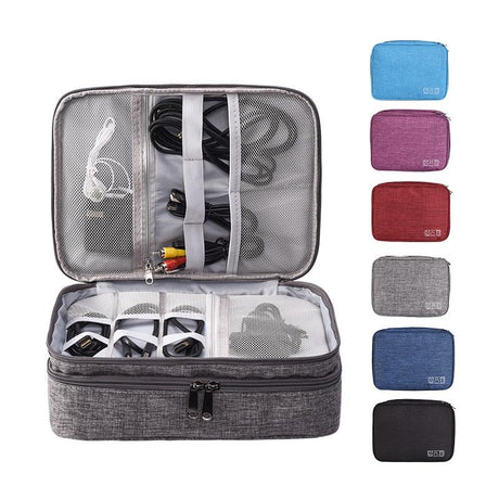 5-Inch Digital Earphone Storage Bag - Multifunctional - Dark Gray