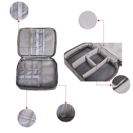 5-Inch Digital Earphone Storage Bag - Multifunctional - Dark Gray