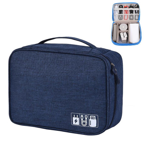 Versatile Cationic Digital Storage Bag For Data Cables - Grey